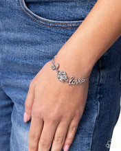 Load image into Gallery viewer, Romantic Runway - Pink (Rhinestone) Silver Love Bracelet
