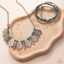 Load image into Gallery viewer, Complete Couture - Blue Set: Finishing Fringe - Blue Necklace and Settled Stack - Blue Bracelet (BB-BL-NU)
