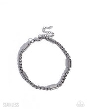 Load image into Gallery viewer, Barricade Bravado - Silver (Stainless Steel) Complete Look: Boldly Barricaded - Silver Necklace and  Brash Barricade - Silver Bracelet  (BB-SV-NS)
