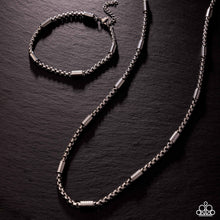 Load image into Gallery viewer, Barricade Bravado - Silver (Stainless Steel) Complete Look: Boldly Barricaded - Silver Necklace and  Brash Barricade - Silver Bracelet  (BB-SV-NS)
