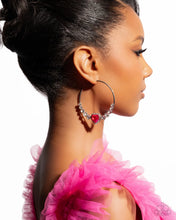 Load image into Gallery viewer, Courting Confidence - Pink (Heart) Hoop Earring (LOP-0726)
