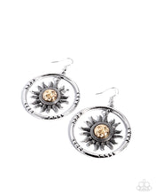 Load image into Gallery viewer, Celestial Chant - Silver (Gold Face Sun Pendant) Earring

