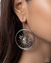 Load image into Gallery viewer, Celestial Chant - Silver (Gold Face Sun Pendant) Earring
