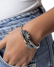 Load image into Gallery viewer, Sunburst Spell - Silver Hinge Bracelet

