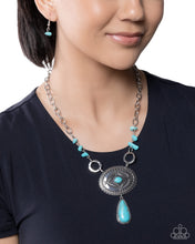 Load image into Gallery viewer, Rustic Mural - Blue (Turquoise) Necklace
