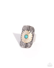 Load image into Gallery viewer, Seasonal Sunburst - Yellow (Turquoise Stone) Ring
