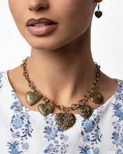 Load image into Gallery viewer, Chic Conclusion - Brass (Heart) Set: Happy Ending - Brass (Heart) Necklace and Elated Ending - Brass (Heart) Bracelet (BB-BR-PI)
