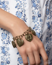 Load image into Gallery viewer, Chic Conclusion - Brass (Heart) Set: Happy Ending - Brass (Heart) Necklace and Elated Ending - Brass (Heart) Bracelet (BB-BR-PI)
