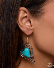 Load image into Gallery viewer, Grounded Gift - Blue (Turquoise) Heart  Earring
