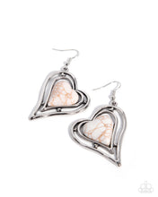 Load image into Gallery viewer, Grounded Gift - White (Marble) Heart Earring
