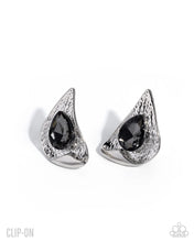 Load image into Gallery viewer, Chic Character - Silver (Smoky Teardrop) Clip-On Earrings
