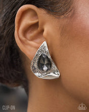 Load image into Gallery viewer, Chic Character - Silver (Smoky Teardrop) Clip-On Earrings
