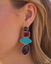 Load image into Gallery viewer, Earthy Experiment - Multi (Turquoise Tiger's Eye Stone) Post Earrings
