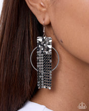 Load image into Gallery viewer, Confident Cadence - Silver Mesh-Like Fringe  (Hoop) Earring
