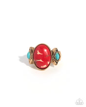 Load image into Gallery viewer, Severe Stones - Red (Marbled) Turquoise Ring
