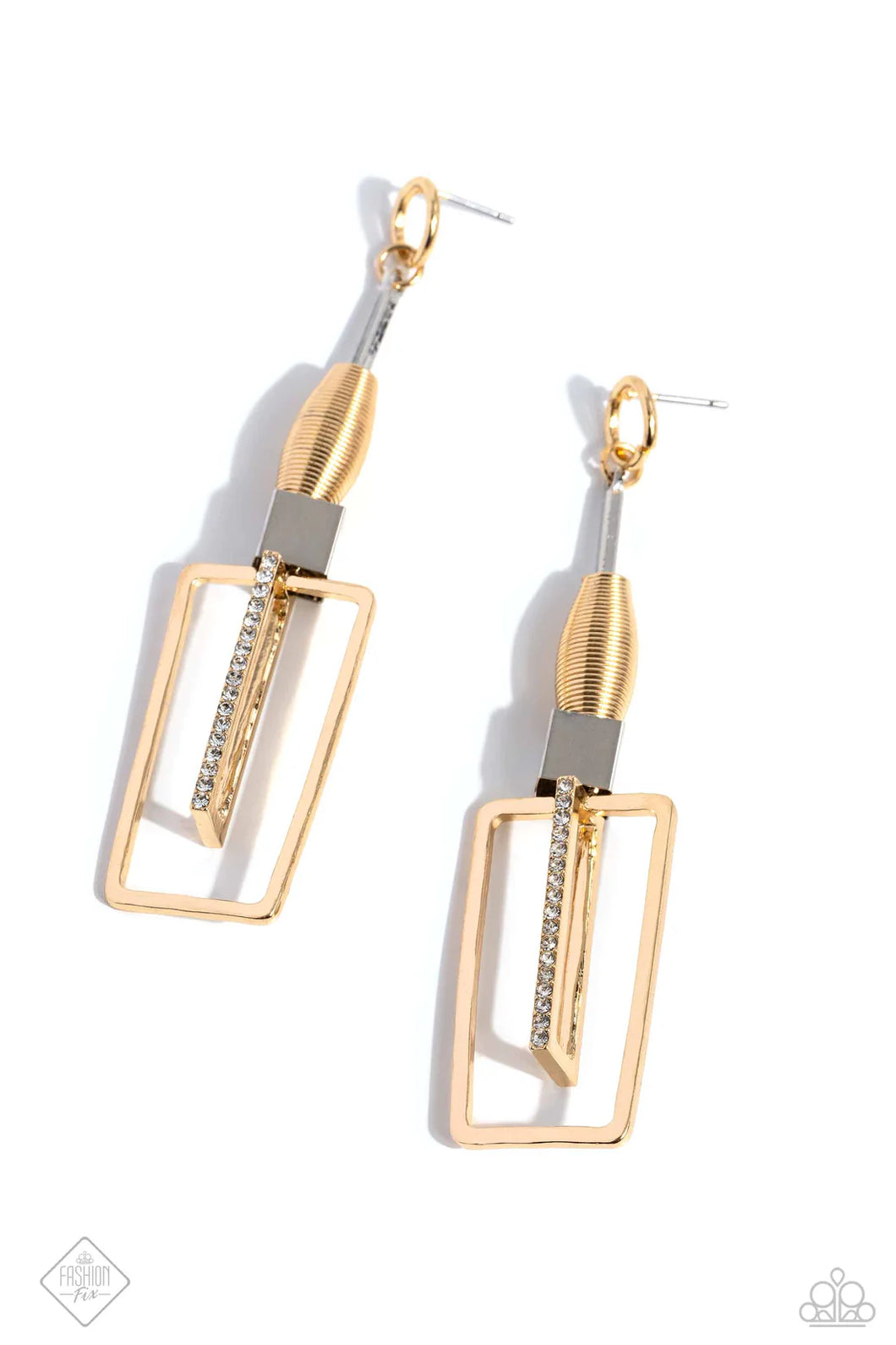 Clear the SQUARE - Gold Post Earring (MM-0224)