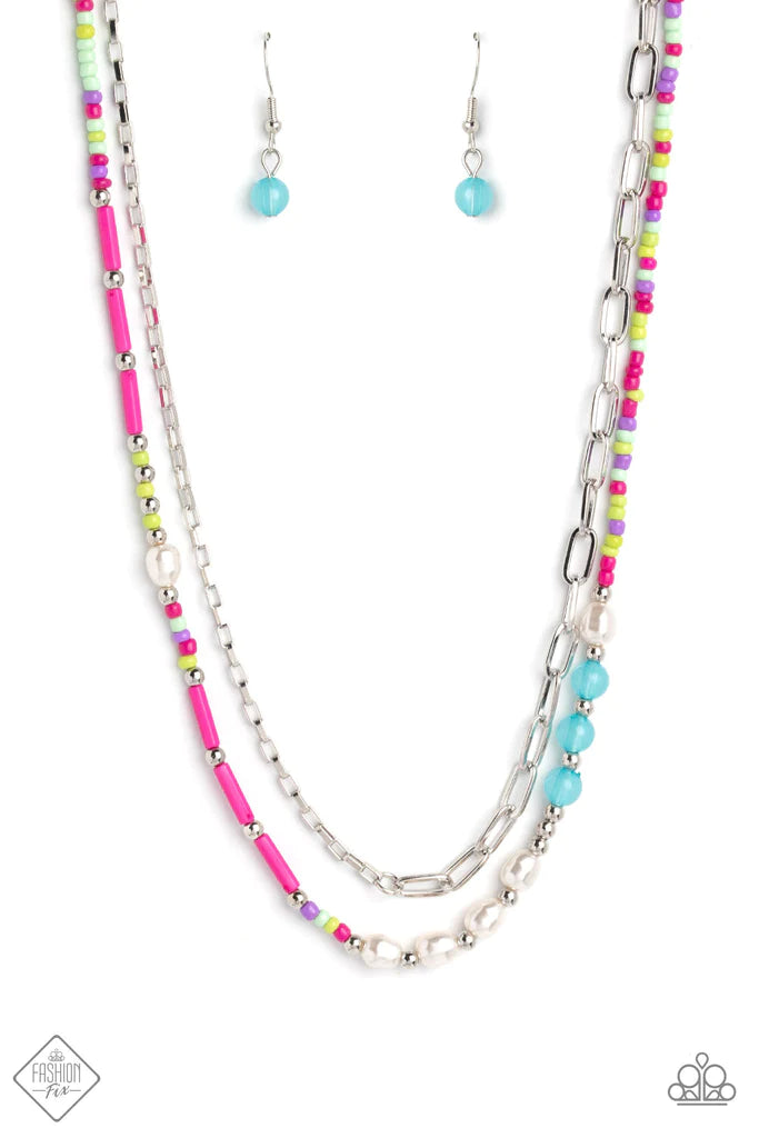 Coastal Composition - Pink Necklace (SS-0123)