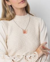 Load image into Gallery viewer, Complete Look - Fancy Flight Pink Butterfly Set: Fine Flight - Pink Necklace and Free-Spirited Flight - Pink Bracelet (BB-PK-DW)

