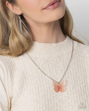 Load image into Gallery viewer, Complete Look - Fancy Flight Pink Butterfly Set: Fine Flight - Pink Necklace and Free-Spirited Flight - Pink Bracelet (BB-PK-DW)
