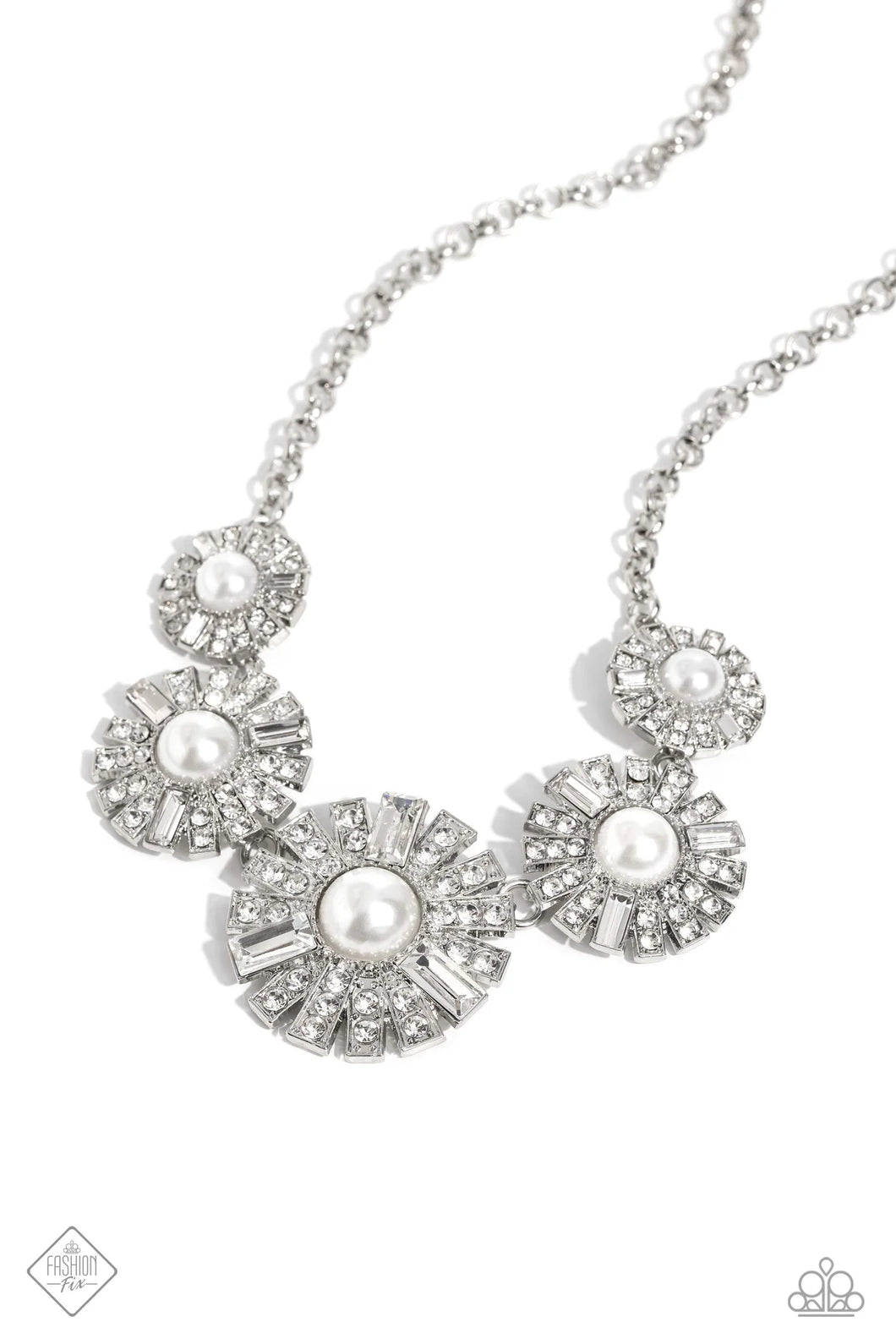 Gatsby Gallery - White (Rhinestone and Pearl) Necklace (FFA-1023)