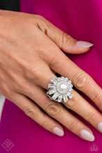 Load image into Gallery viewer, Gatsby Getaway - White (Rhinestone and Pearl) Ring (FFA-1023)

