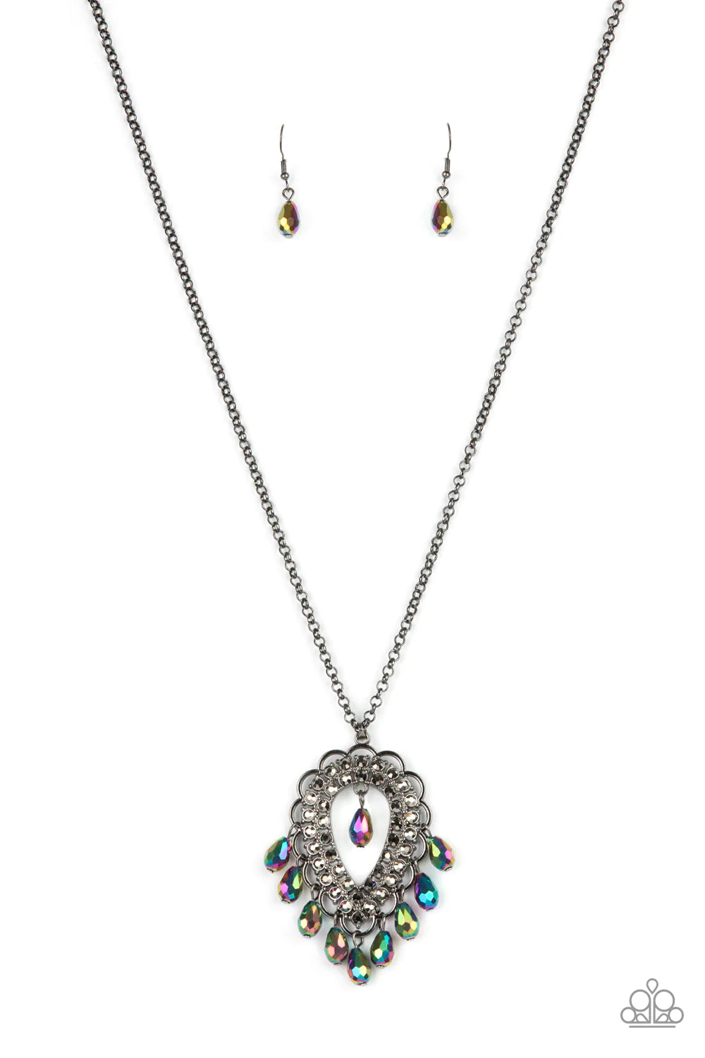 Teasable Teardrops - Multi (Oil Spill) Necklace