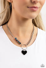 Load image into Gallery viewer, Mismatched Mayhem - Black (Beads and Heart) Necklace
