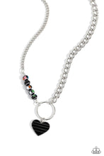 Load image into Gallery viewer, Mismatched Mayhem - Black (Beads and Heart) Necklace
