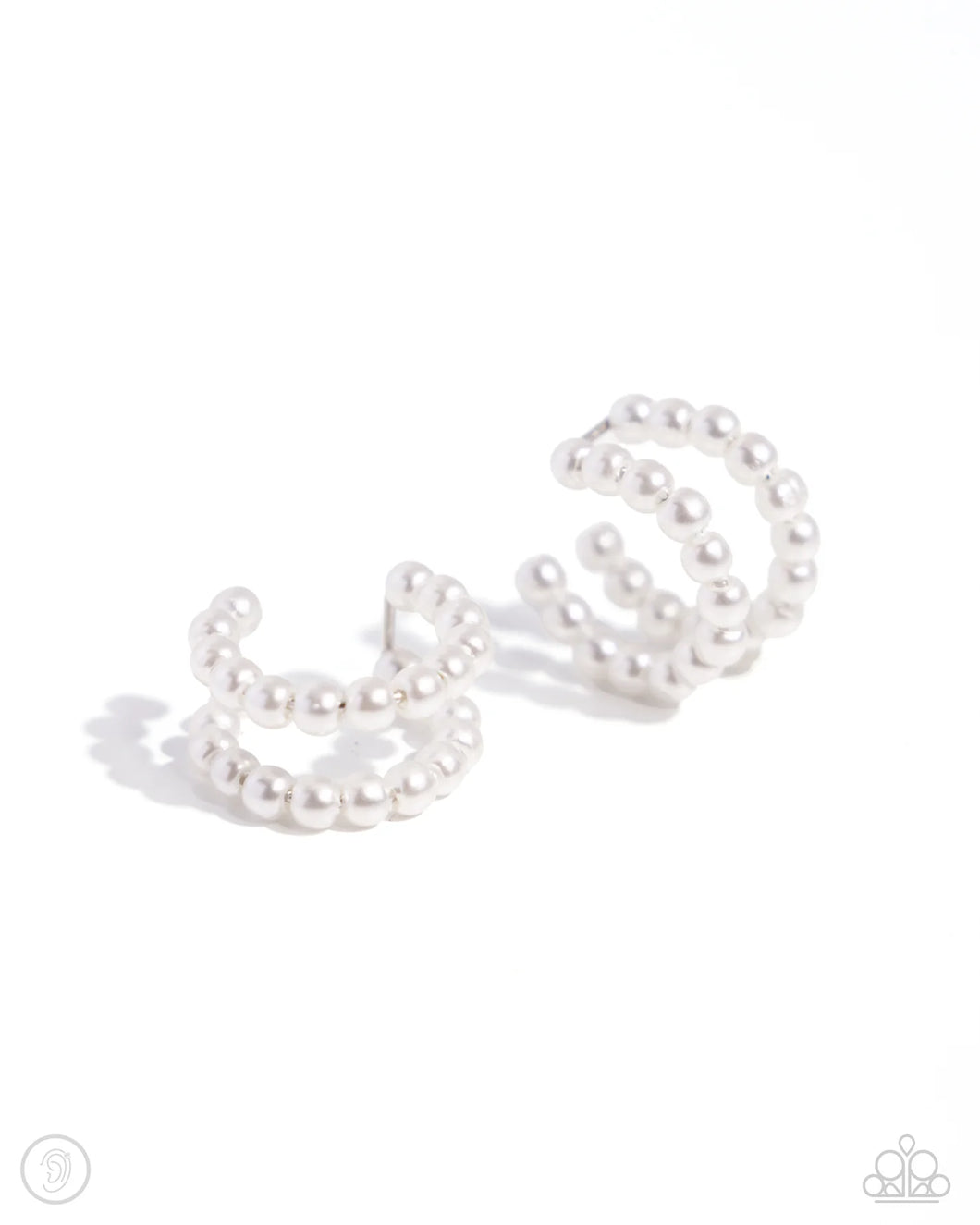 PEARLS Just Want to Have Fun - White Earring Cuff