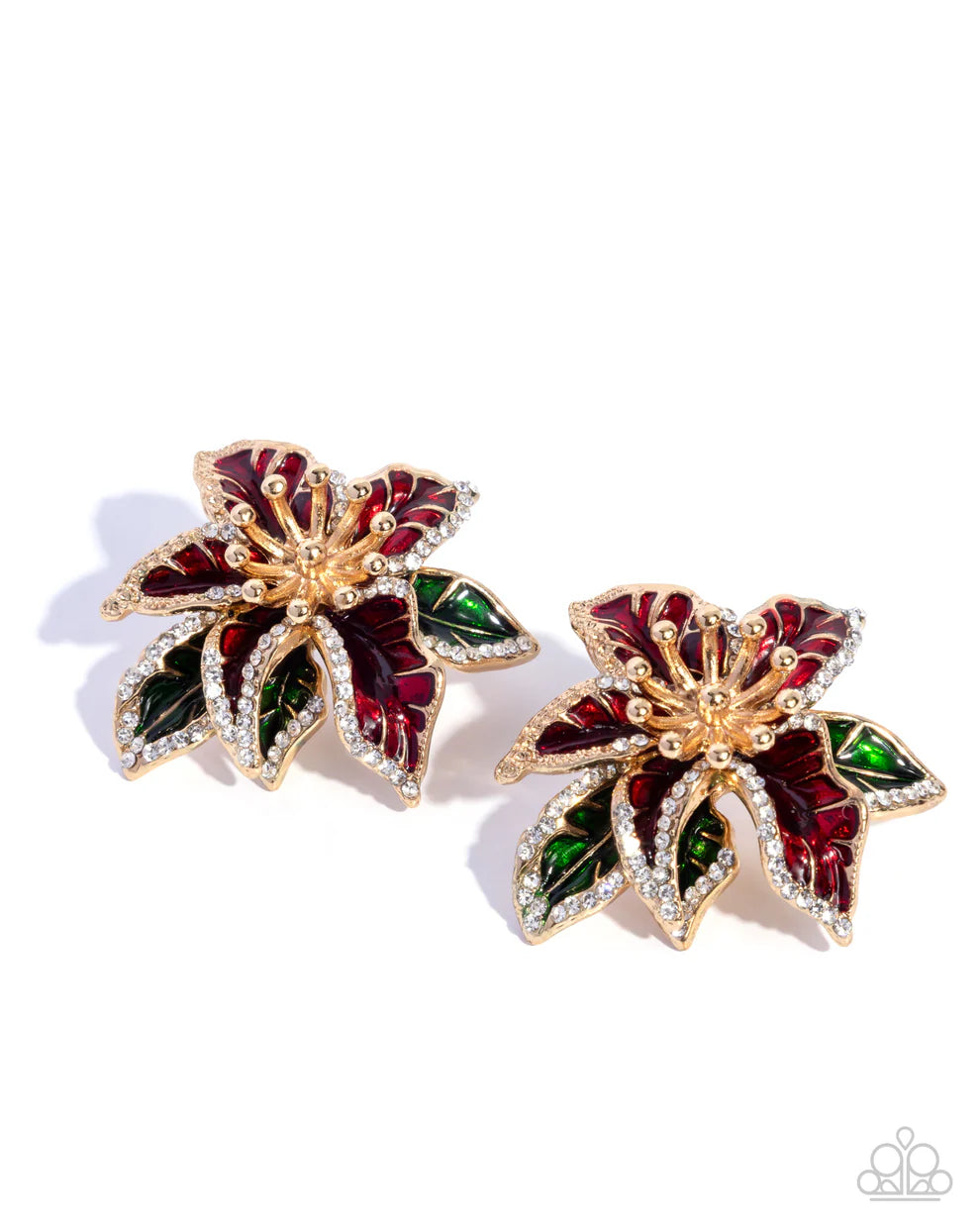 Particular Poinsettia - Red Earring
