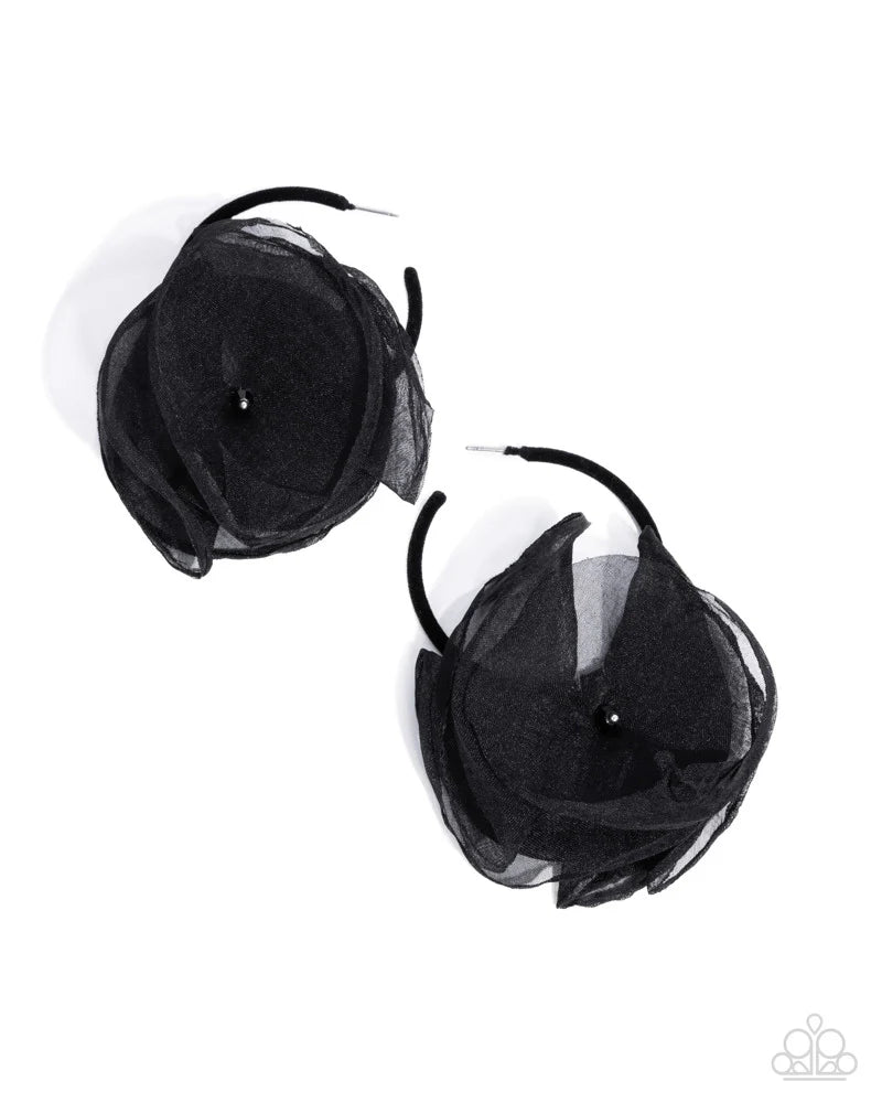 Passionate Promenade - Black Hoop Earring