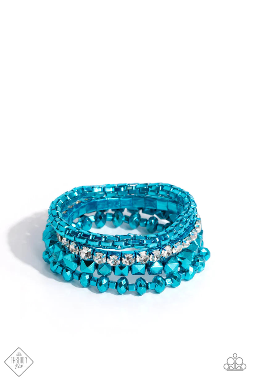 Punk Pattern - Blue (Beaded Strands) Bracelet