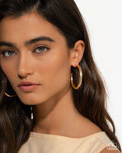 Load image into Gallery viewer, Sinuous Sheen - Gold Hoop Earrings (LOP-0326)
