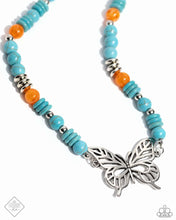 Load image into Gallery viewer, Try As I FLIGHT - Blue (Turquoise/Silver Butterfly) Necklace (SSF-0524)
