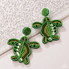 Load image into Gallery viewer, Turtle Tapestry - Green Post Earring (LOP-0525)
