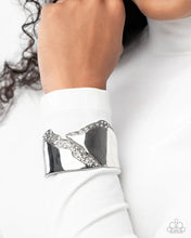 Load image into Gallery viewer, Twinkly Traverse - White Rhinestone Silver Hinge Bracelet (LOP-1125)
