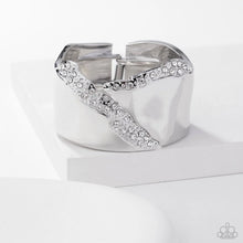 Load image into Gallery viewer, Twinkly Traverse - White Rhinestone Silver Hinge Bracelet (LOP-1125)
