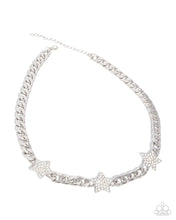 Load image into Gallery viewer, Uncle Sam Stars - White (Rhinestone Star) Necklace
