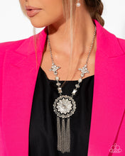 Load image into Gallery viewer, Virtuous Venture - White (Rhinestone and Pearl Pendant) Necklace (LOP-0525)
