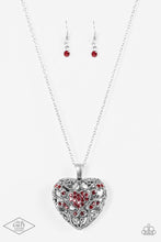 Load image into Gallery viewer, Heartless Heiress - Red Rhinestone (Silver Heart) Necklace freeshipping - JewLz4u Gemstone Gallery
