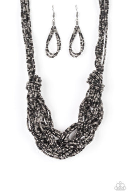 City Catwalk - Black/Gunmetal (Seed Bead) Necklace freeshipping - JewLz4u Gemstone Gallery