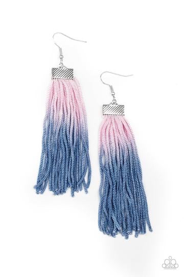 Dual Immersion - Pink & Blue (Fringe) Earring freeshipping - JewLz4u Gemstone Gallery