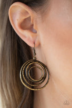 Load image into Gallery viewer, Spiraling Out of Control - Brass Earring freeshipping - JewLz4u Gemstone Gallery
