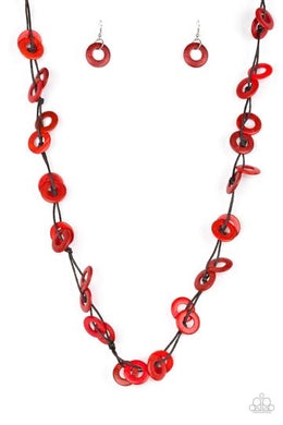 Waikiki Winds Red Wood Necklace freeshipping - JewLz4u Gemstone Gallery