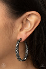 Load image into Gallery viewer, GLITZY By Association - Black Hoop Earring
