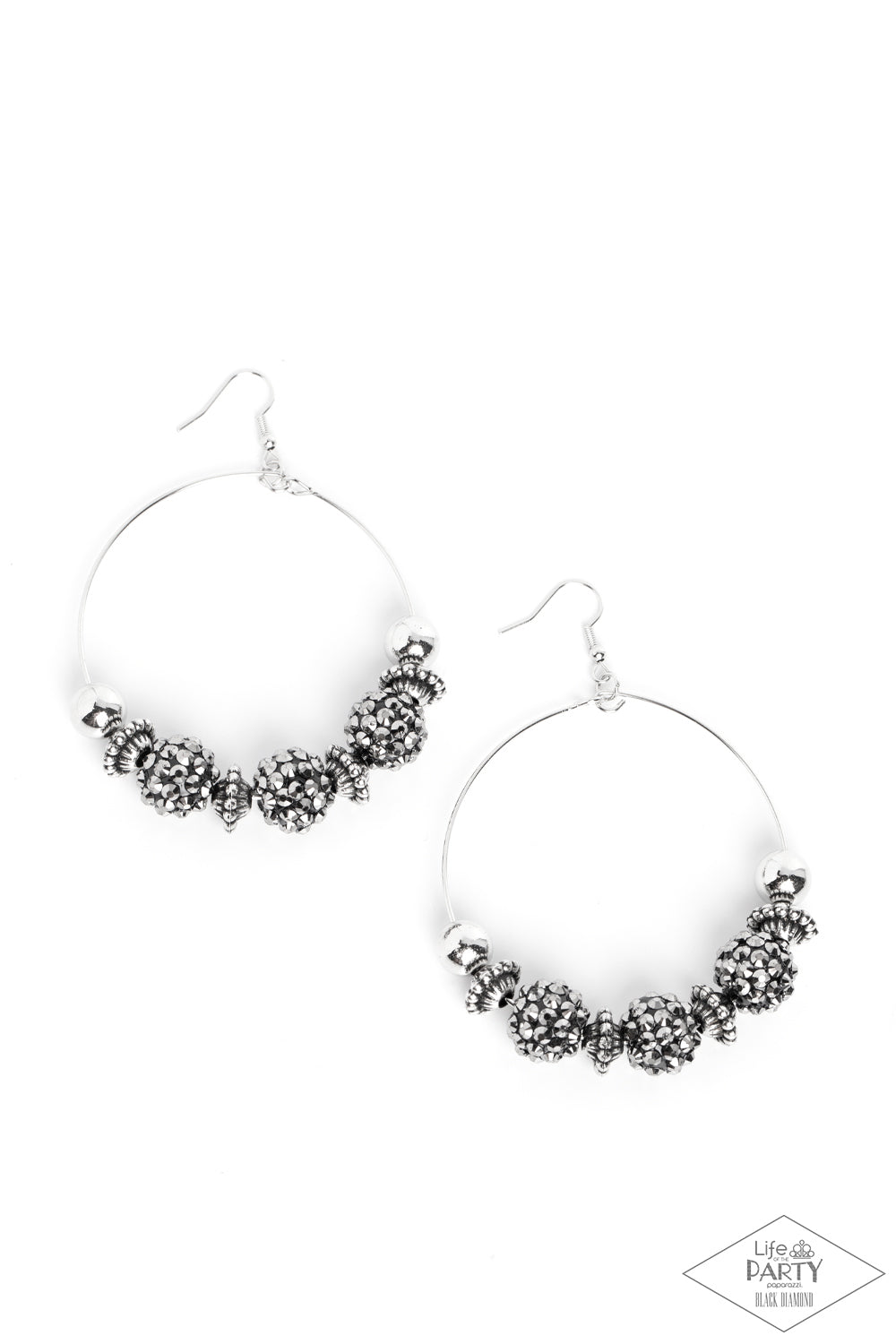 I Can Take a Compliment - Silver (Hematite Rhinestone) Earring