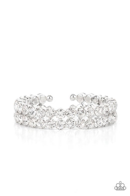 Megawatt Majesty - White (Rhinestone) Bracelet freeshipping - JewLz4u Gemstone Gallery