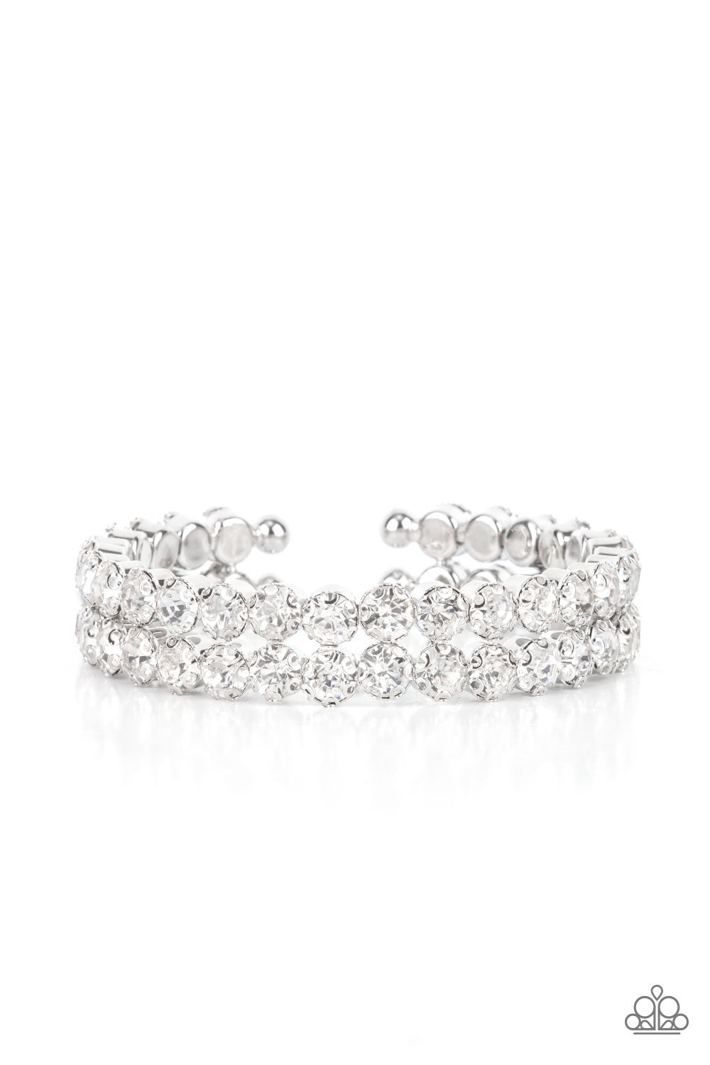 Megawatt Majesty - White (Rhinestone) Bracelet freeshipping - JewLz4u Gemstone Gallery