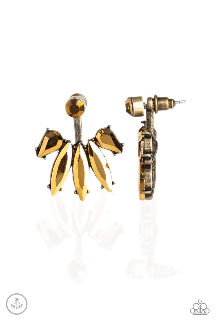 Stunningly Striking Brass Post Earrings freeshipping - JewLz4u Gemstone Gallery