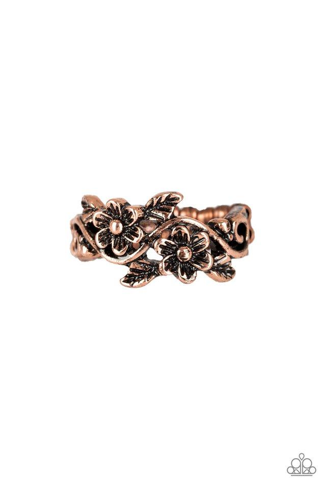 Stop and Smell The Flowers Copper Ring freeshipping - JewLz4u Gemstone Gallery